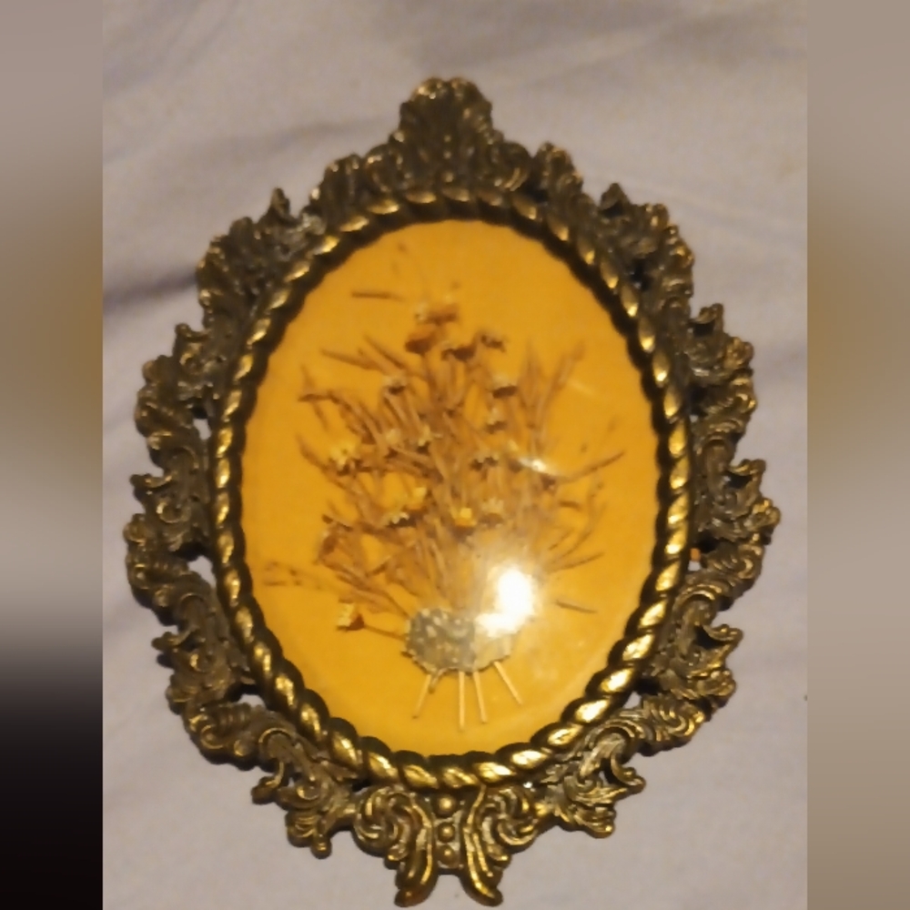 Gold and Yellow Ornate Picture Frame Accent